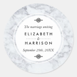 ヴィンテージエレガントマーブル結婚ズ・サンキュー ラウンドシール