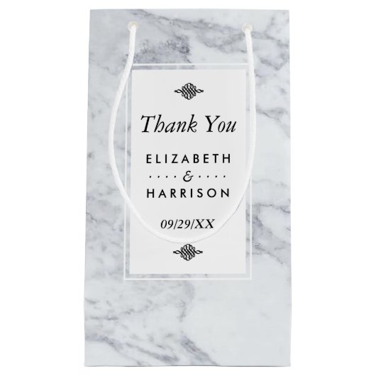 ヴィンテージエレガントマーブル結婚式の引き出物 スモールペーパーバッグ (正面)