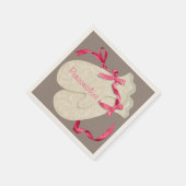 ヴィンテージエレガントミットンリボンレース スタンダードカクテルナプキン (角)