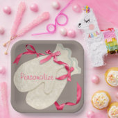 ヴィンテージエレガントミットンリボンレース ペーパープレート (パーティー)