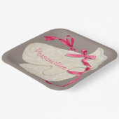 ヴィンテージエレガントミットンリボンレース ペーパープレート (傾斜あり)