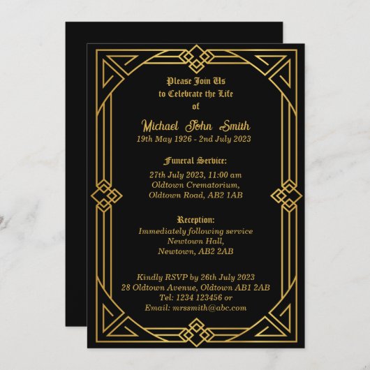 ヴィンテージエレガントミニマル記念招待状 招待状 (正面/裏面)