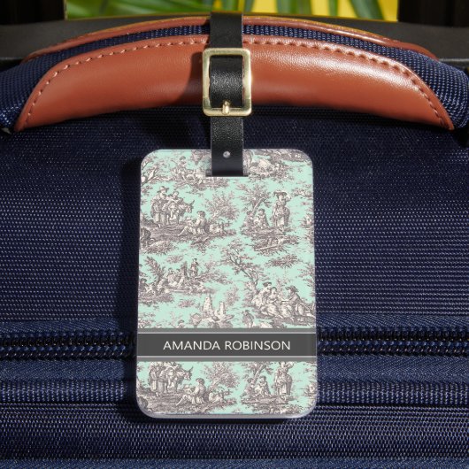 ヴィンテージエレガントミントグレイ ラゲッジタグ (正面インサイチュ2)