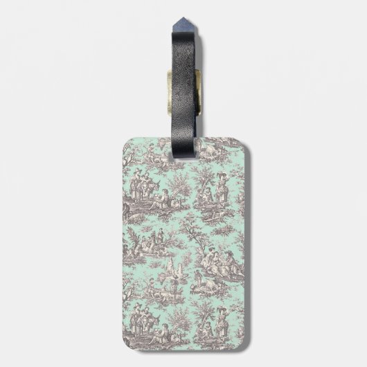 ヴィンテージエレガントミントグレイ ラゲッジタグ (裏面縦)