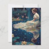 ヴィンテージエレガントムーンライトセレニティパステルトーン ノートカード (正面)