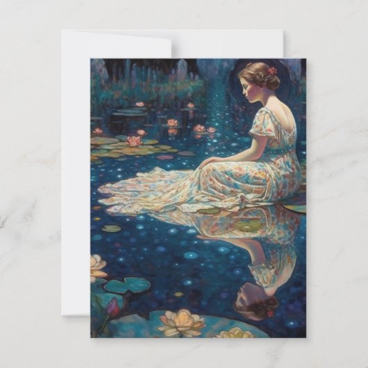 ヴィンテージエレガントムーンライトセレニティパステルトーン ノートカード (正面)