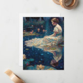 ヴィンテージエレガントムーンライトセレニティパステルトーン ノートカード (正面/裏面インサイチュ)