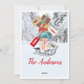 ヴィンテージエレガントメリークリスマスフラットホリデーカード シーズンカード (裏面)