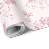 ヴィンテージエレガントメリークリスマスボーズピンクトイレ ラッピングペーパー (ロールコーナー)