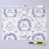 ヴィンテージエレガントメリークリスマスボーズブルートワール 薄葉紙 (クラフト)