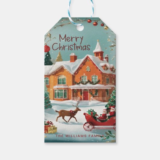 ヴィンテージエレガントメリークリスマス ギフトタグ (正面)