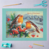 ヴィンテージエレガントメリークリスマス 薄葉紙 (クラフト)