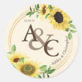 ヴィンテージエレガントモダン結婚紙 ラウンドシール (正面)