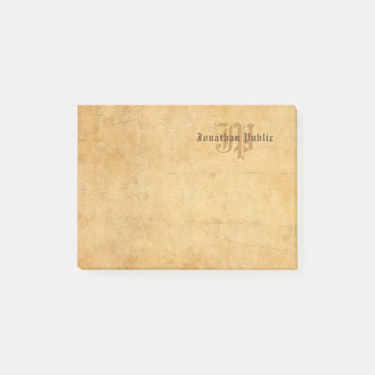 ヴィンテージエレガントモノグラムオールドスタイルハンド文字 ポストイット (正面)