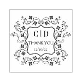 ヴィンテージエレガントモノグラムカップルありがとう結婚さん ラバースタンプ (インプリント)