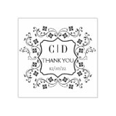 ヴィンテージエレガントモノグラムカップルありがとう結婚さん ラバースタンプ (インプリント)