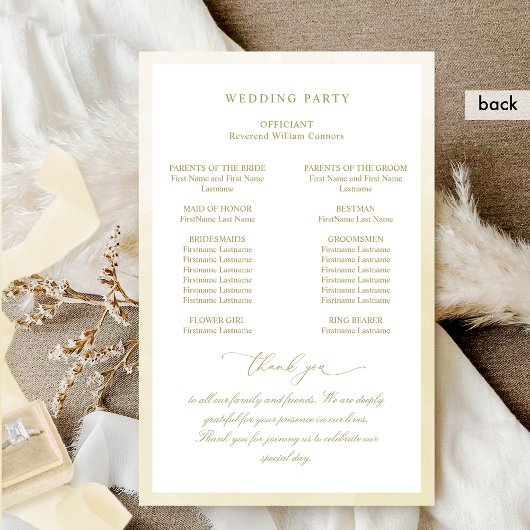 ヴィンテージエレガントモノグラムシャンパン結婚式 プログラム