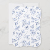 ヴィンテージエレガントモノグラムダスティブルー結婚ズ 招待状 (裏面)