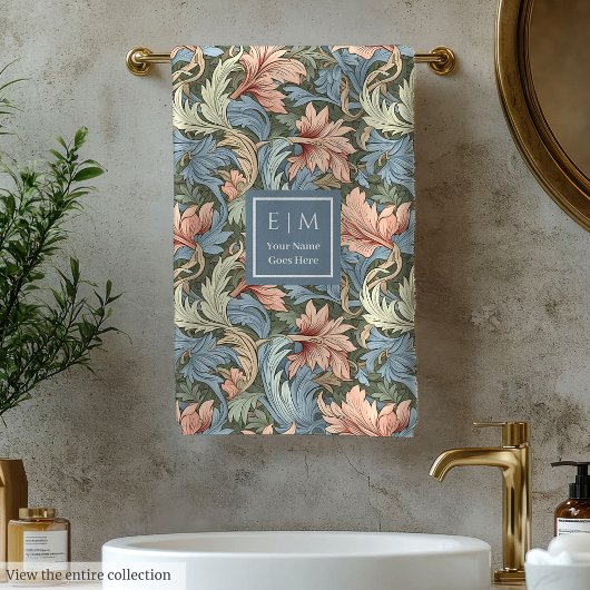 ヴィンテージエレガントモリススタイルバスタオル バスタオルセット