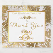 ヴィンテージエレガントモンステラ・ギルド・金ゴールド結婚ズ スパークリングワインラベル (シングルラベル)