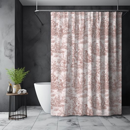 ヴィンテージエレガントライトブラウントワールドゥジュウ シャワーカーテン