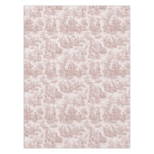 ヴィンテージエレガントライトブラウンtoile de jouy printed テーブルクロス (正面)