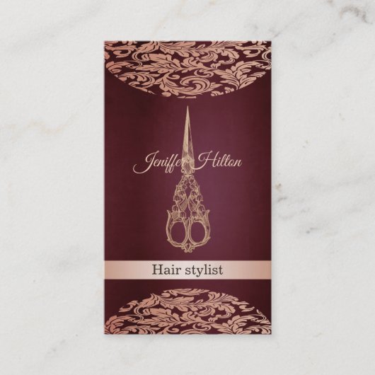 ヴィンテージエレガントラグジュアリーダマスハサミ 名刺 (正面)