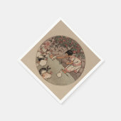 ヴィンテージエレガントラビットアートキュートコテージコア スタンダードカクテルナプキン (角)