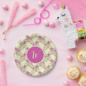 ヴィンテージエレガントラベンダーパープルフローラルパターン ペーパープレート (パーティー)