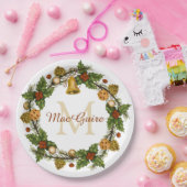 ヴィンテージエレガントリースモノグラムイニシャル ペーパープレート (パーティー)