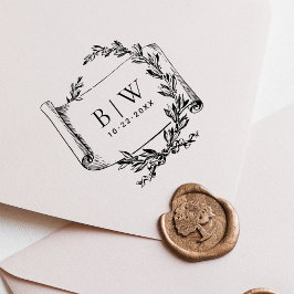 ヴィンテージエレガントリースモノグラ結婚ム木材 ラバースタンプ