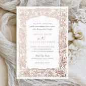 ヴィンテージエレガントリーフつる植物フレームゴールドフォイル結婚ズ 箔招待状
