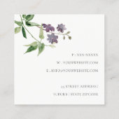 ヴィンテージエレガントリーフフローラカメラ撮影 スクエア名刺 (裏面)