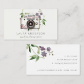 ヴィンテージエレガントリーフフローラカメラ撮影 名刺 (正面/裏面)
