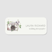 ヴィンテージエレガントリーフフローラカメラ撮影 名札 (正面)