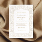 ヴィンテージエレガントリーフ縁どつる植物フ結婚レーム 招待状