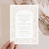 ヴィンテージエレガントリーフ縁どつる植物フ結婚レーム 招待状