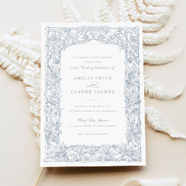 ヴィンテージエレガントリーフ縁どつる植物フ結婚レーム 招待状