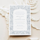 ヴィンテージエレガントリーフ縁どつる植物フ結婚レーム 招待状