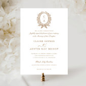 ヴィンテージエレガントリーフ wreath モノグラムクレスト結婚式 招待状