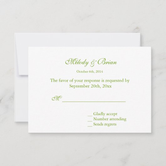 ヴィンテージエレガントルドゥート黄色の花RSVP 出欠カード (正面)