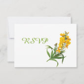 ヴィンテージエレガントルドゥート黄色の花RSVP 出欠カード (裏面)