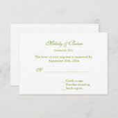 ヴィンテージエレガントルドゥート黄色の花RSVP 出欠カード (正面/裏面)