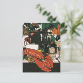 ヴィンテージエレガントレストランソフトオープニング招待状 ポストカード (スタンド正面)