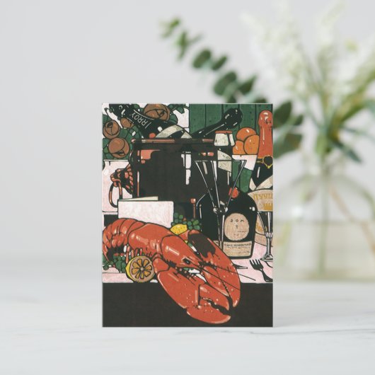 ヴィンテージエレガントレストランソフトオープニング招待状 ポストカード (スタンド正面)