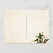 ヴィンテージエレガントレッドサンタクロース シーズンポストカード (裏面)