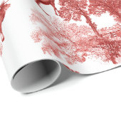 ヴィンテージエレガントレッドディアーキツネカントリートワール ラッピングペーパー (ロールコーナー)