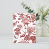 ヴィンテージエレガントレッドトイレディアーキツネウッズ ポストカード (スタンド正面)