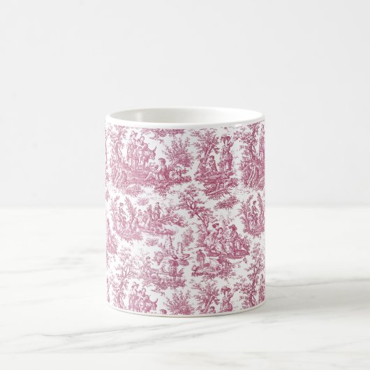 ヴィンテージエレガントレッドトイレデジュイ コーヒーマグカップ (中央)