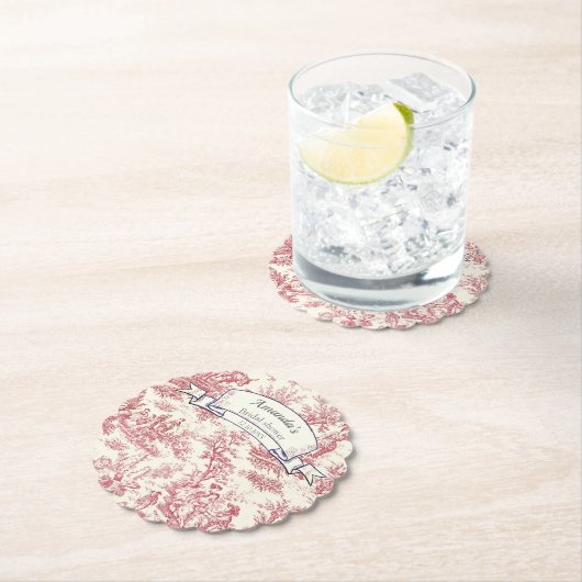 ヴィンテージエレガントレッドトイレデジュイ ペーパーコースター (インサイチュ)